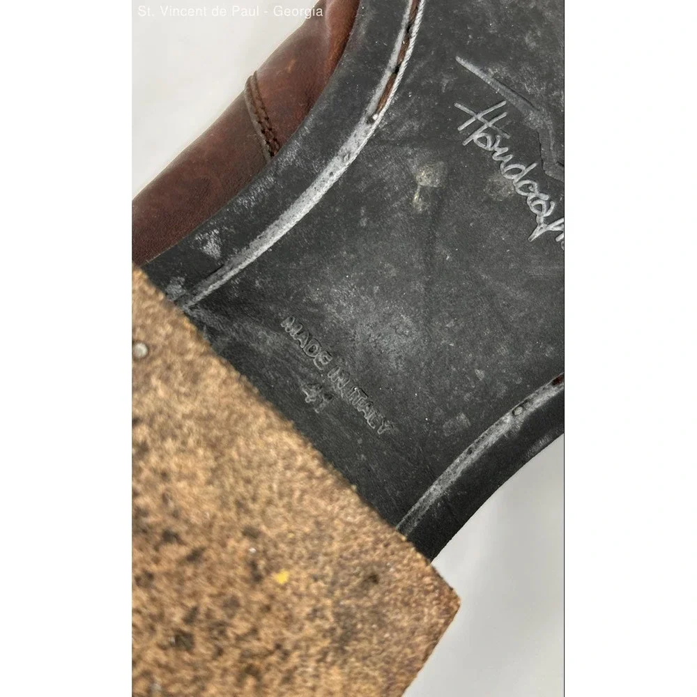 Hugo Boss Brown Leather‎ Handcrafted Italian Made Chelsea Slip-On Boot Men 8